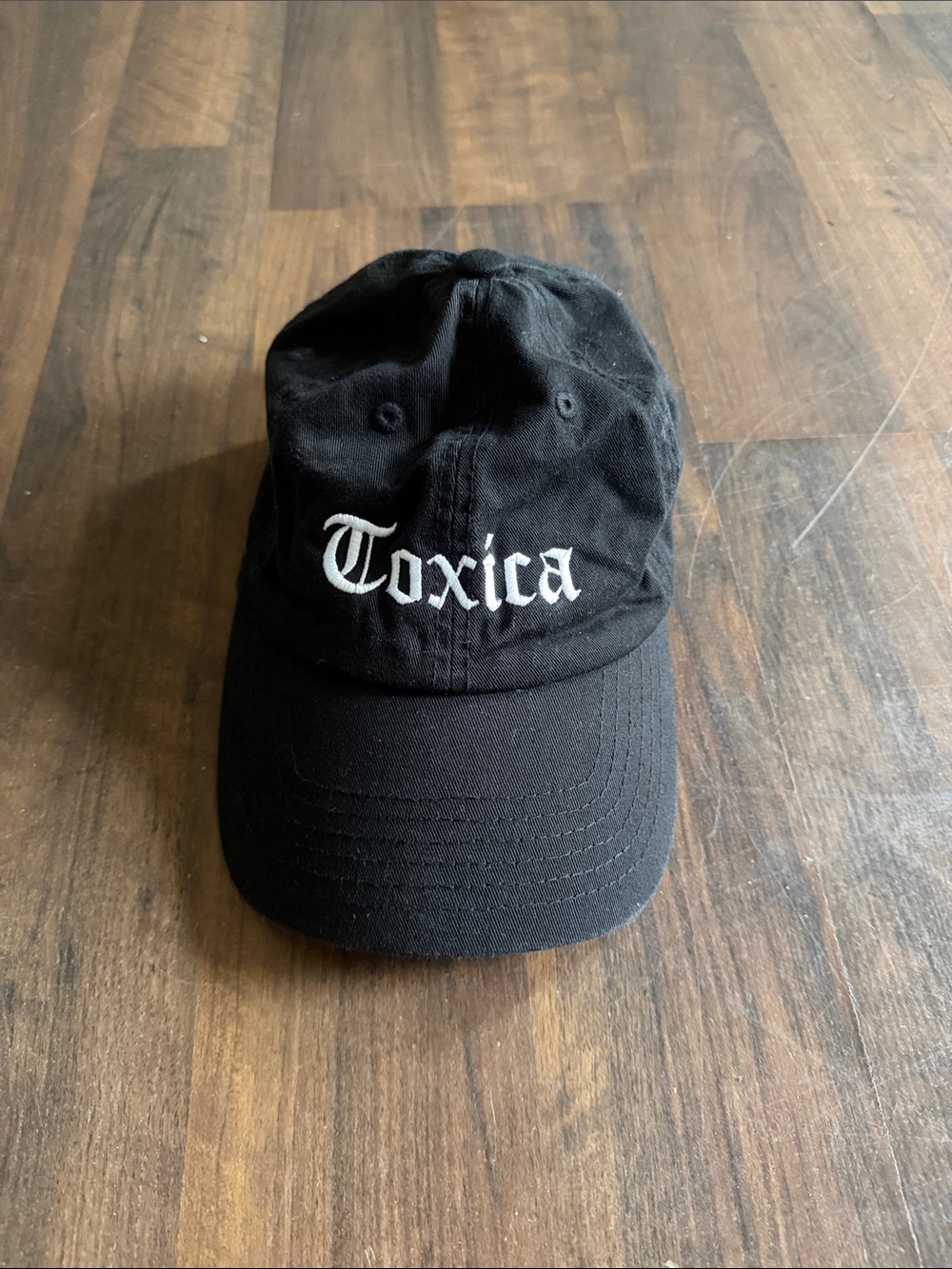 Black "Toxica" Embroidered Baseball Cap